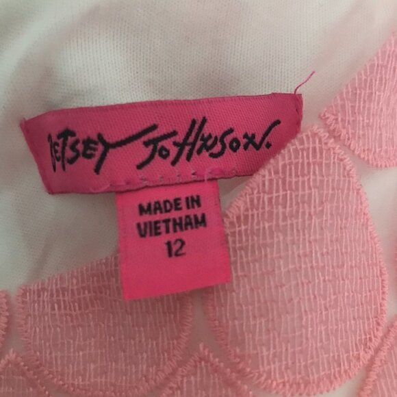 Betsy Johnson Pink Ombre Tear Drop Layered Lace Dress Size 12 - Picture 8 of 9